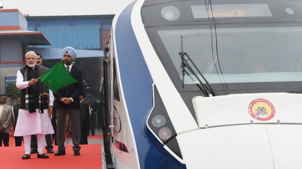 Indian prime minister launches domestically-developed Train 18