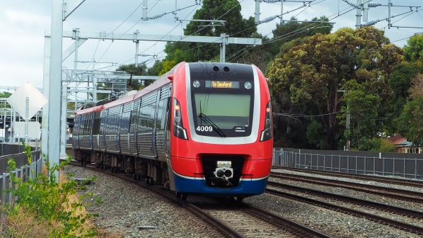 An electric train of the kind that will be operating on the Gawler line following electrification