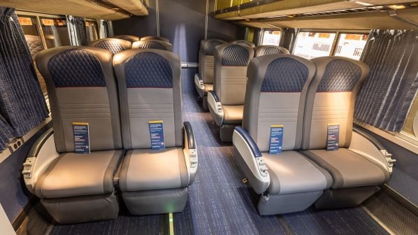 Amtrak shows off refreshed interiors and new locomotive - International  Railway Journal